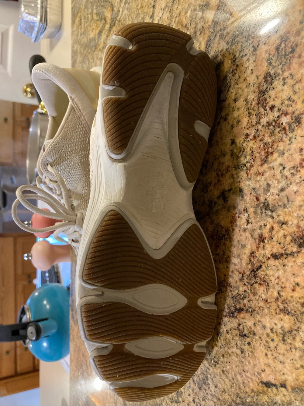 Ryka devotion x  Knit Sneakers in Off-White with gold women’s size 8M - Picture 5 of 7